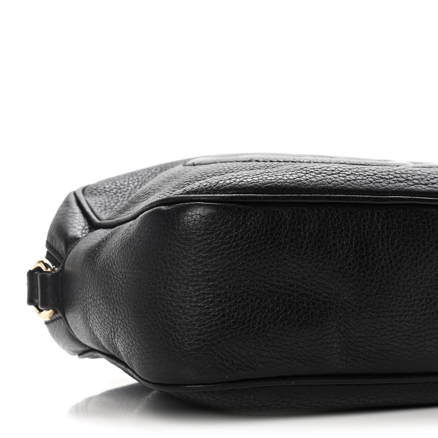 Pebbled Calfskin Small Soho Disco Bag Black