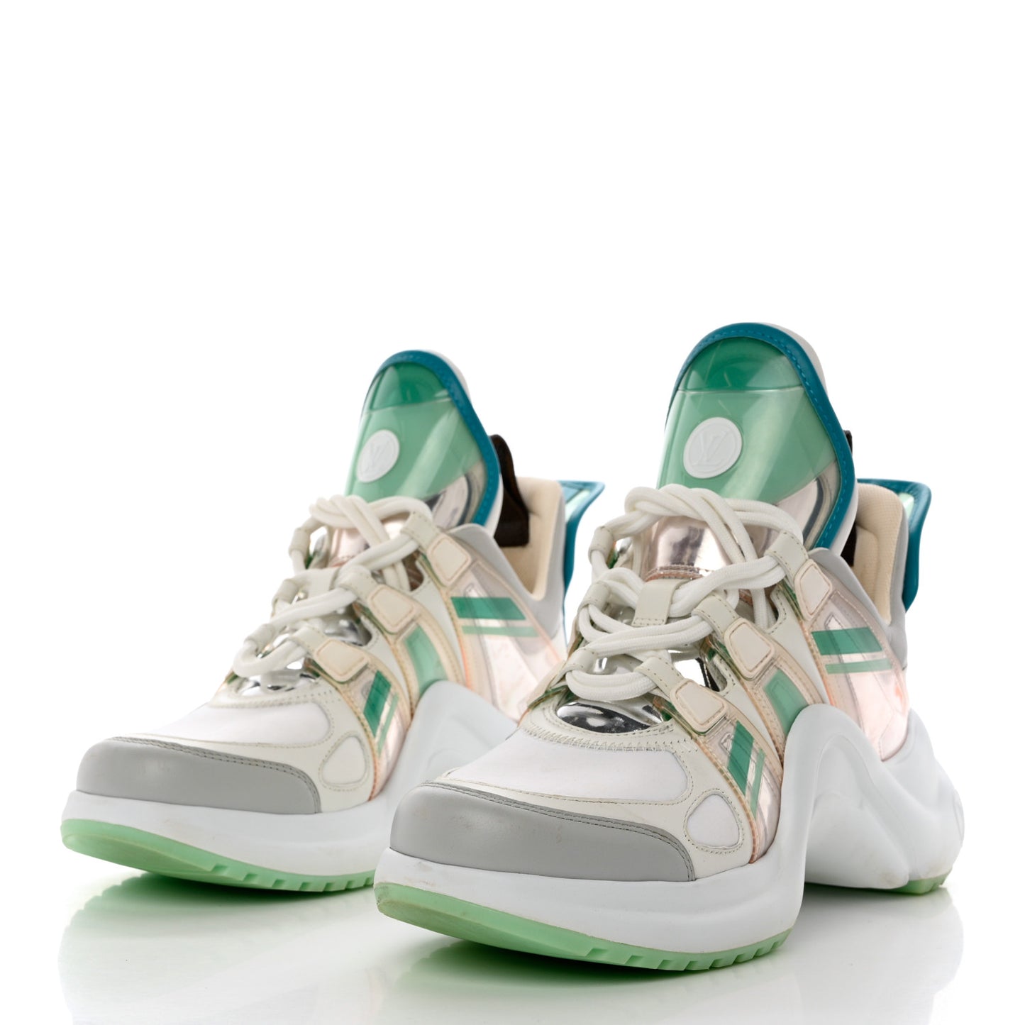Calfskin Nylon LV Pop Archlight Sneaker 38.5 Metallic Rose Clair Pink