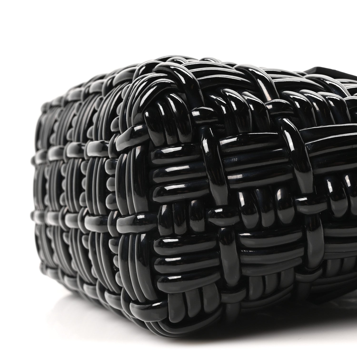 Balenciaga Faux Calfskin Braided Varnished XXS Bistro Basket Black 9 of 9