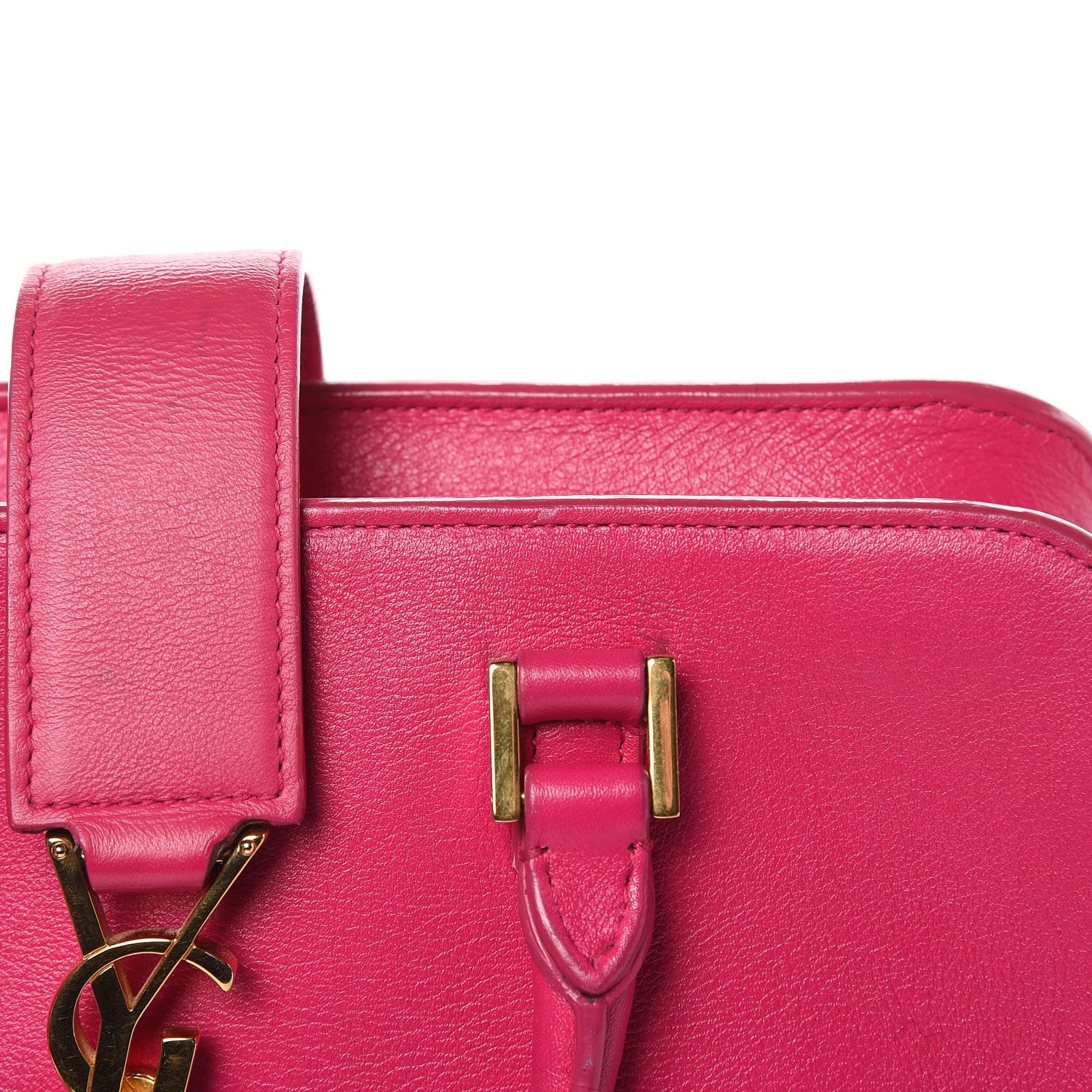 Saint Laurent Calfskin Monogram Baby Cabas Fuchsia 12 of 17