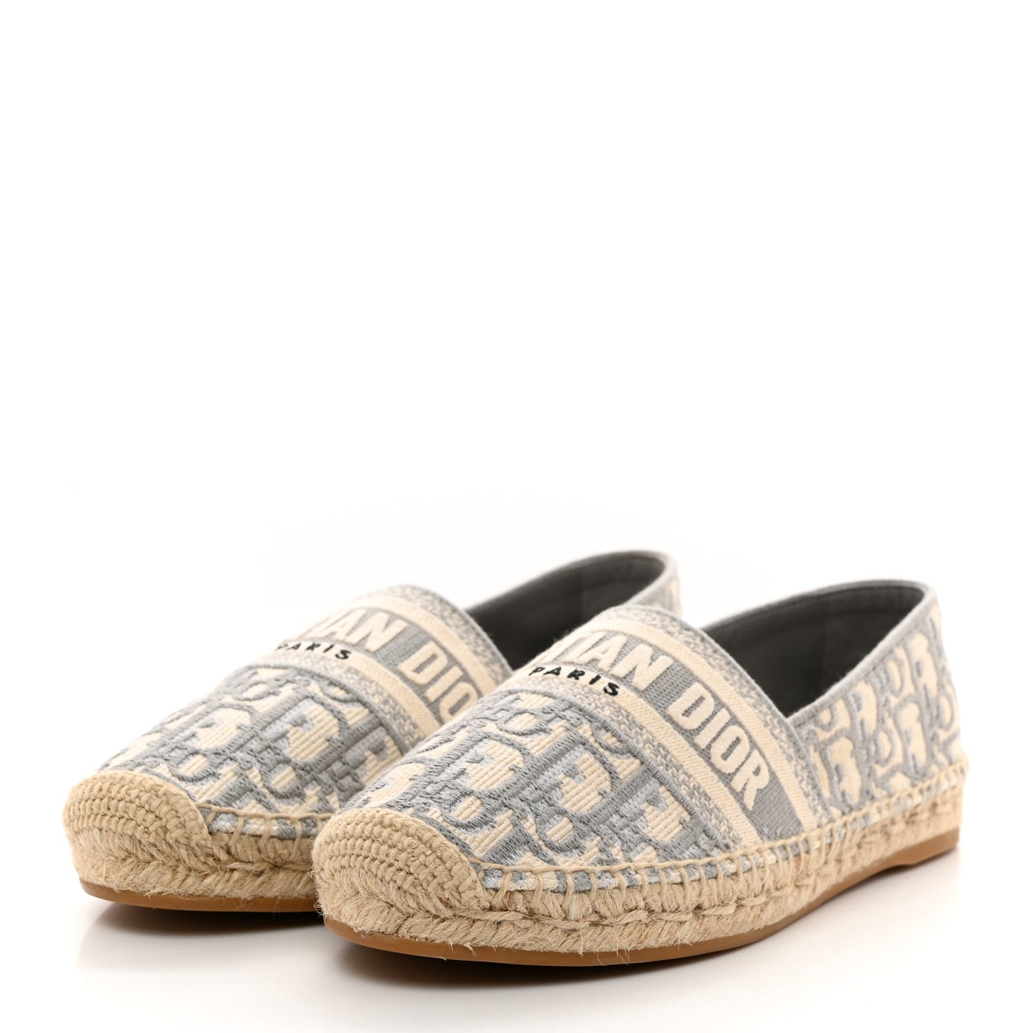 Oblique Embroidered Granville 15mm Espadrilles 37 Grey Stone