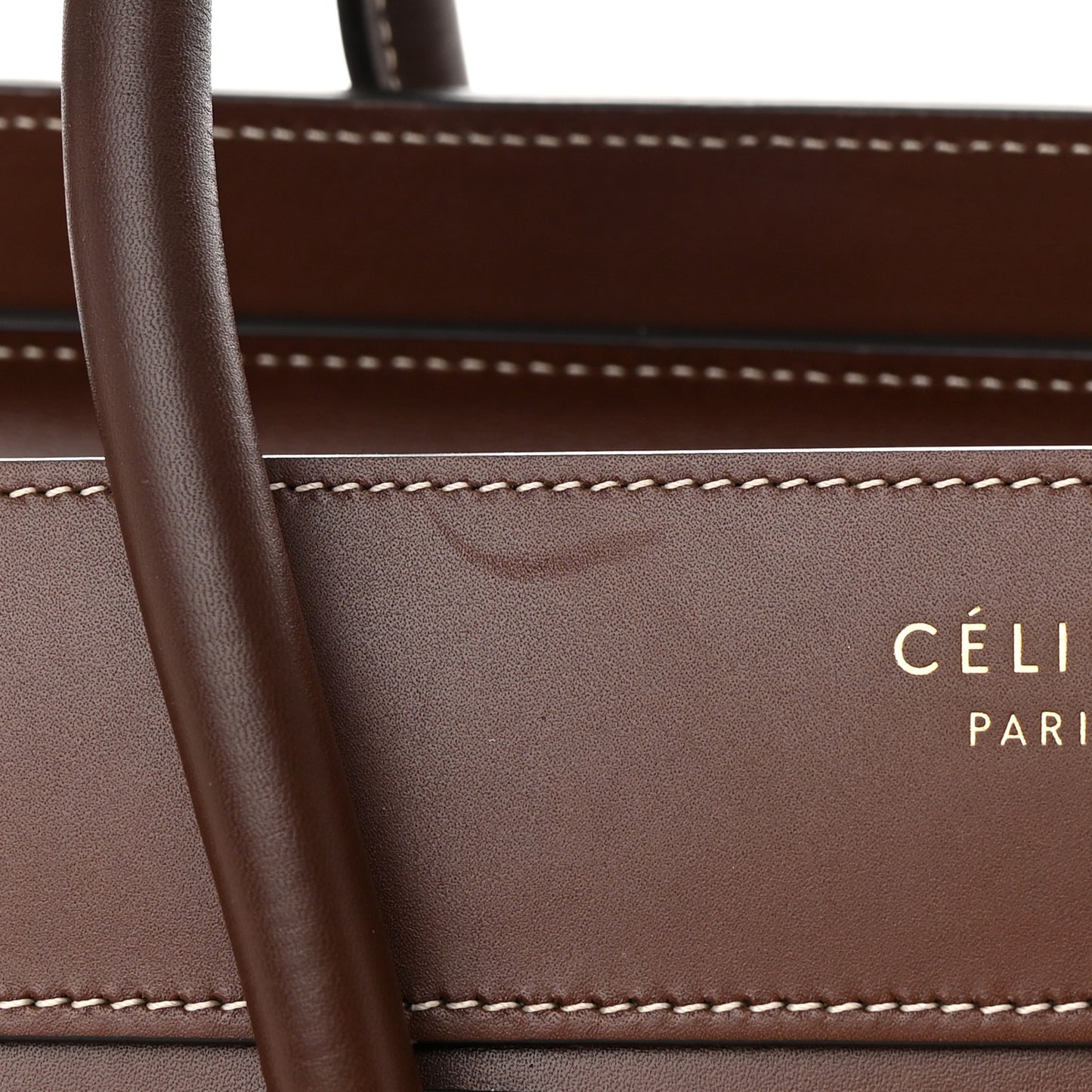 Satinated Natural Calfskin Micro Luggage Dark Brown