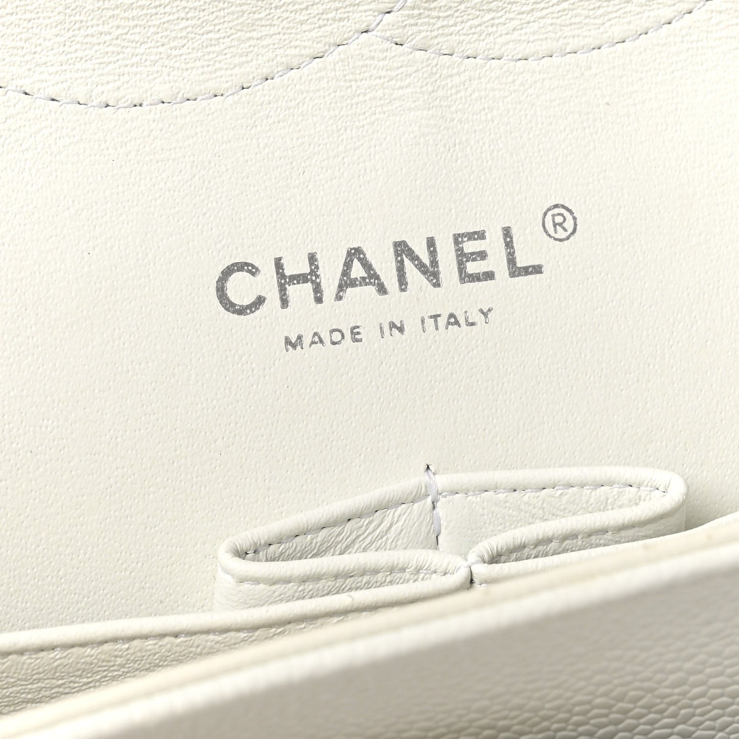 Caviar Quilted Jumbo Double Flap White