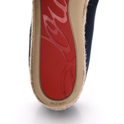 Christian Louboutin Canvas Lougalia Appliquéd Cario Loubi Flat Espadrilles 37 Version Blue 7 of 8