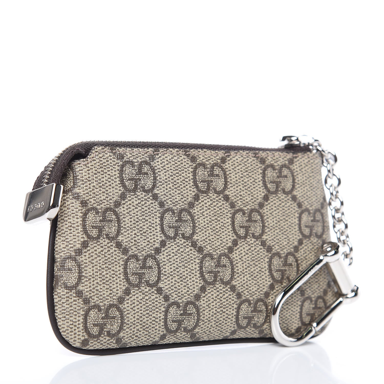 Gucci GG Supreme Monogram Selleria Key Case Beige Ebony Cocoa 3 of 7