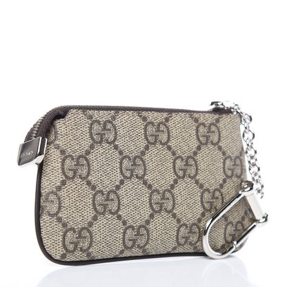 Gucci GG Supreme Monogram Selleria Key Case Beige Ebony Cocoa 3 of 7