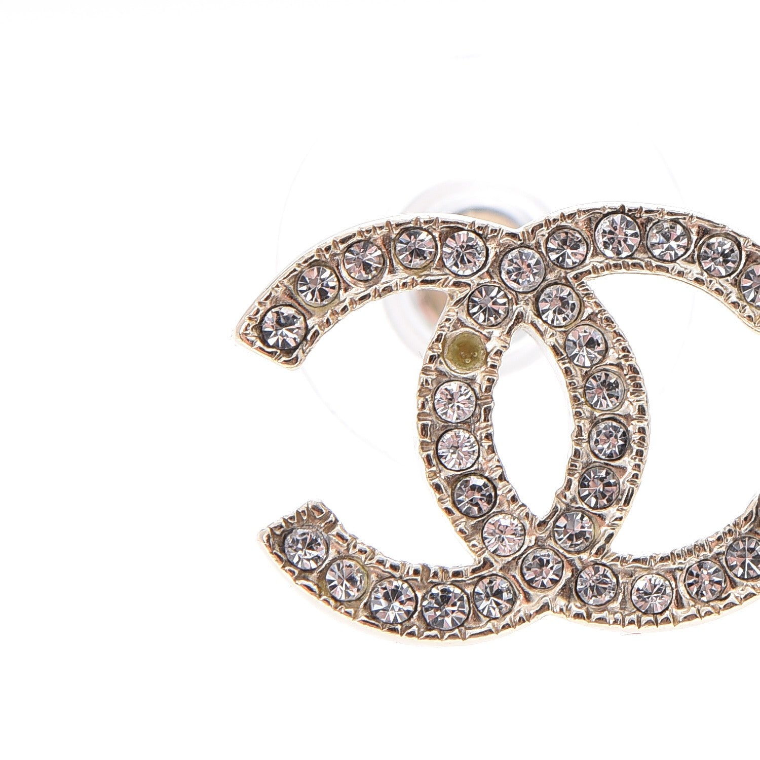 Chanel Crystal CC Earrings Gold 5 of 7