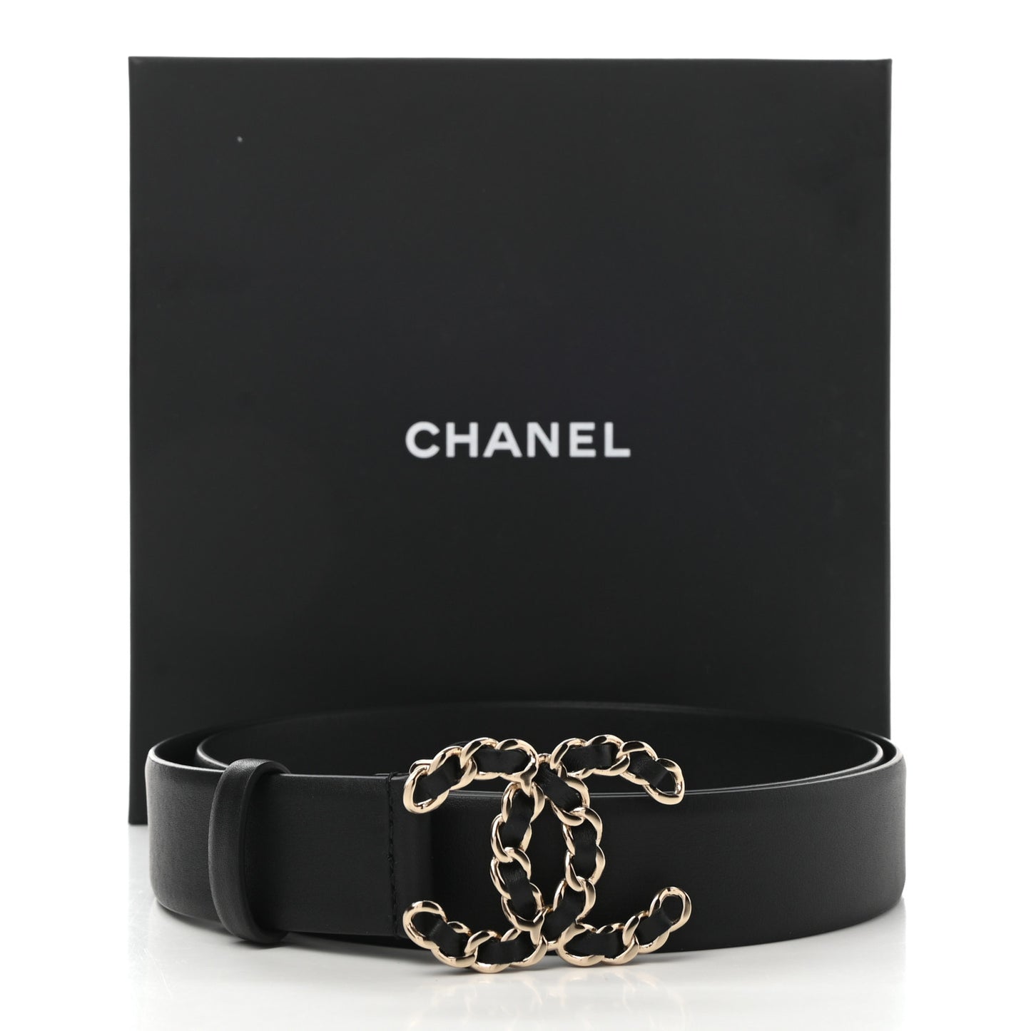 Lambskin CC Chain Belt 90 36 Black