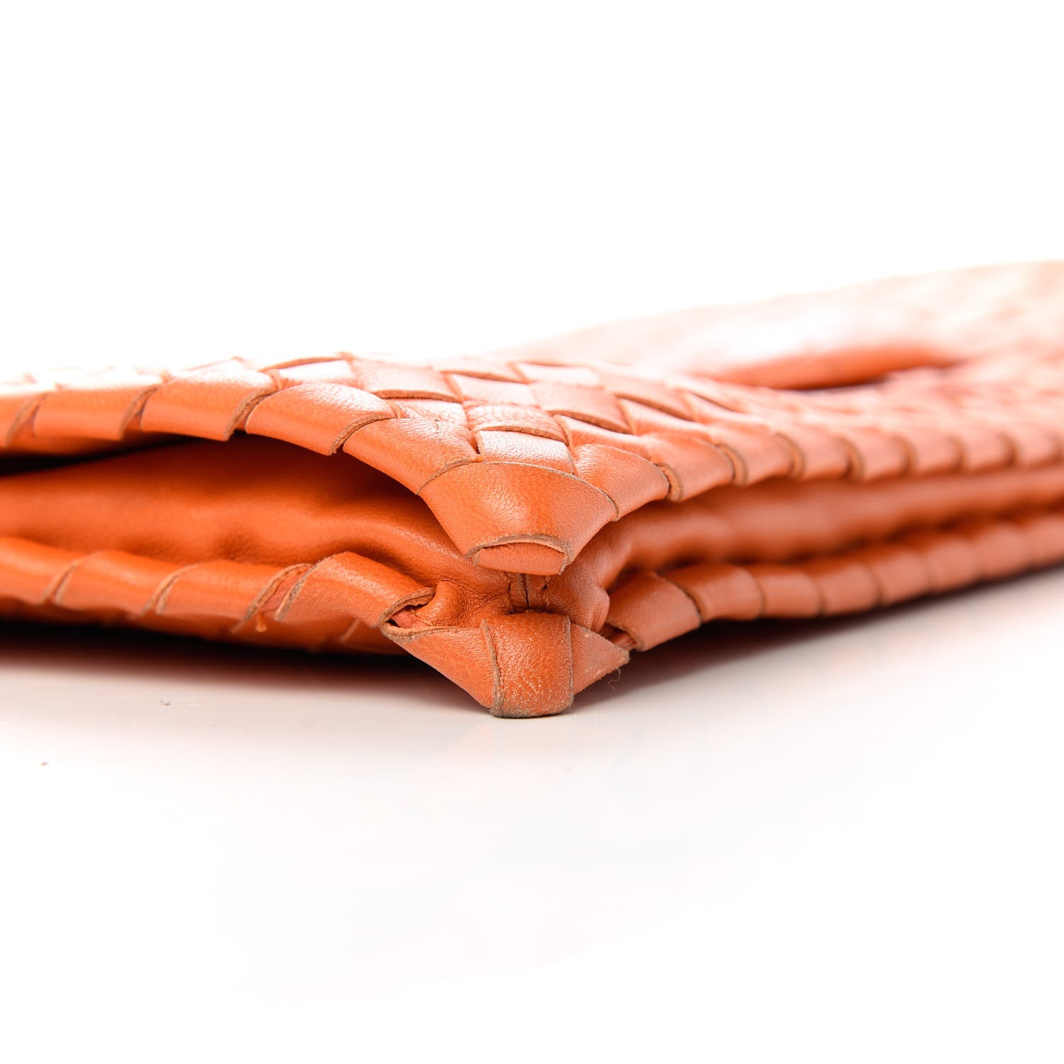 Bottega Veneta Nappa Intrecciato Turnlock Clutch Tangerine 7 of 11