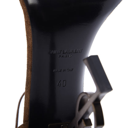 Saint Laurent Suede Calfskin Opyum 110 Sandals 40 Cachemere Gold 8 of 9