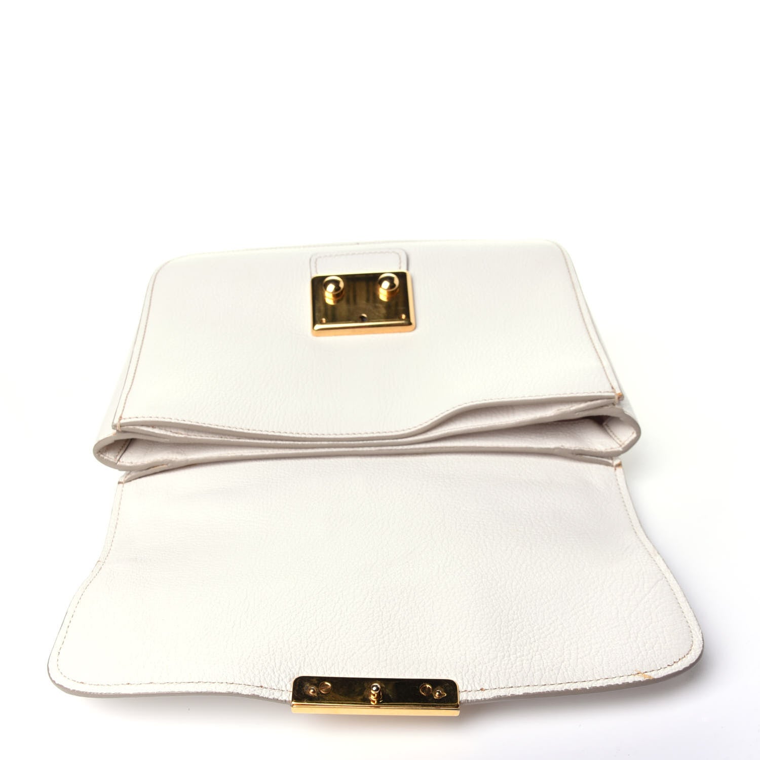 Miu Miu Goatskin Madras Shoulder Bag White 11 of 13