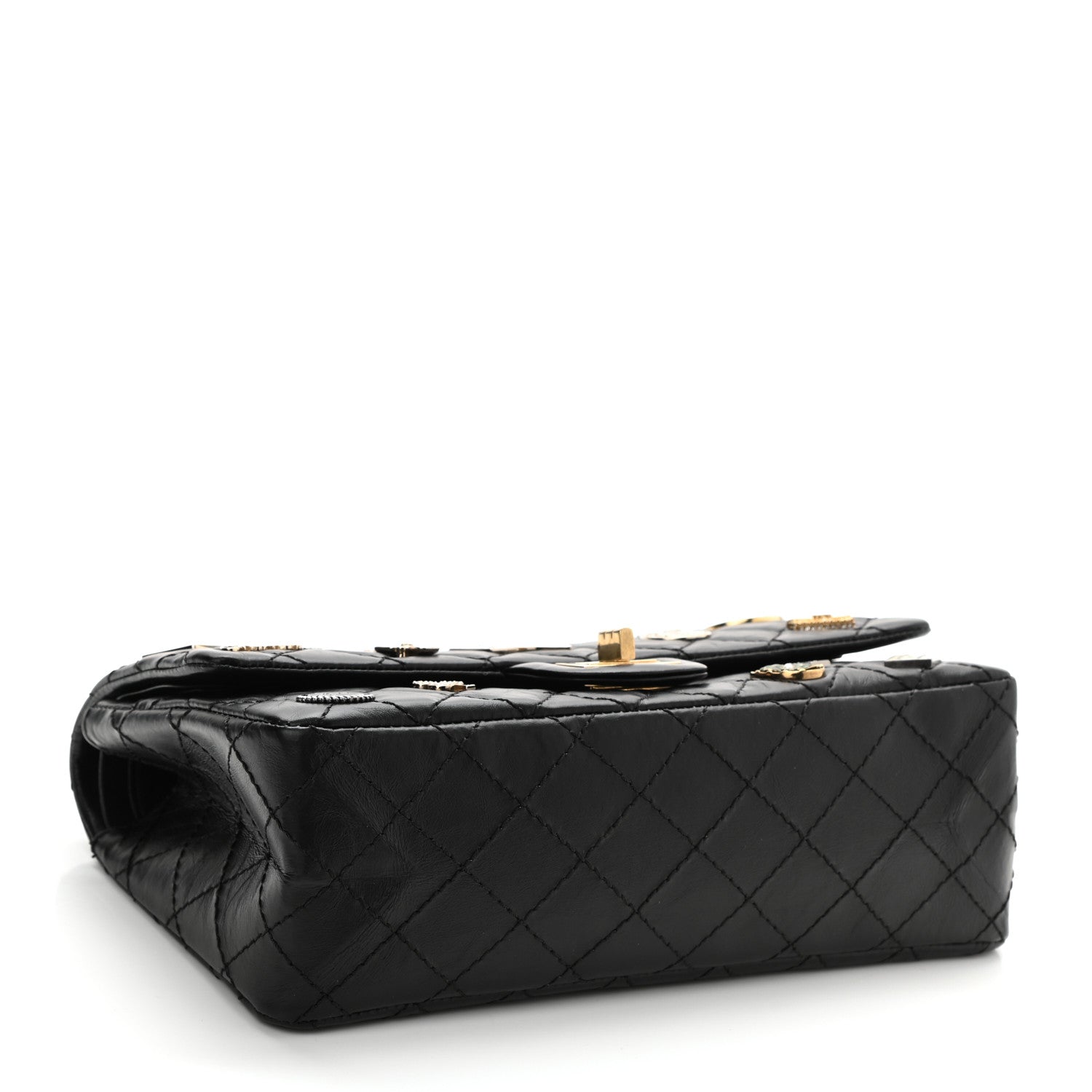 Chanel Aged Calfskin Lucky Charms 2.55 Reissue 225 Flap Black 4 of 11