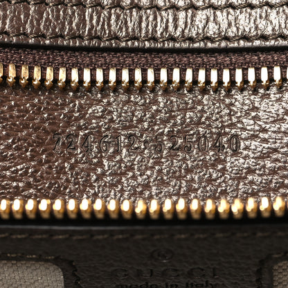 Gucci Monogram Jumbo GG Textured Dollar Calfskin Web Large Duffle Bag Camel Ebony 6 of 12