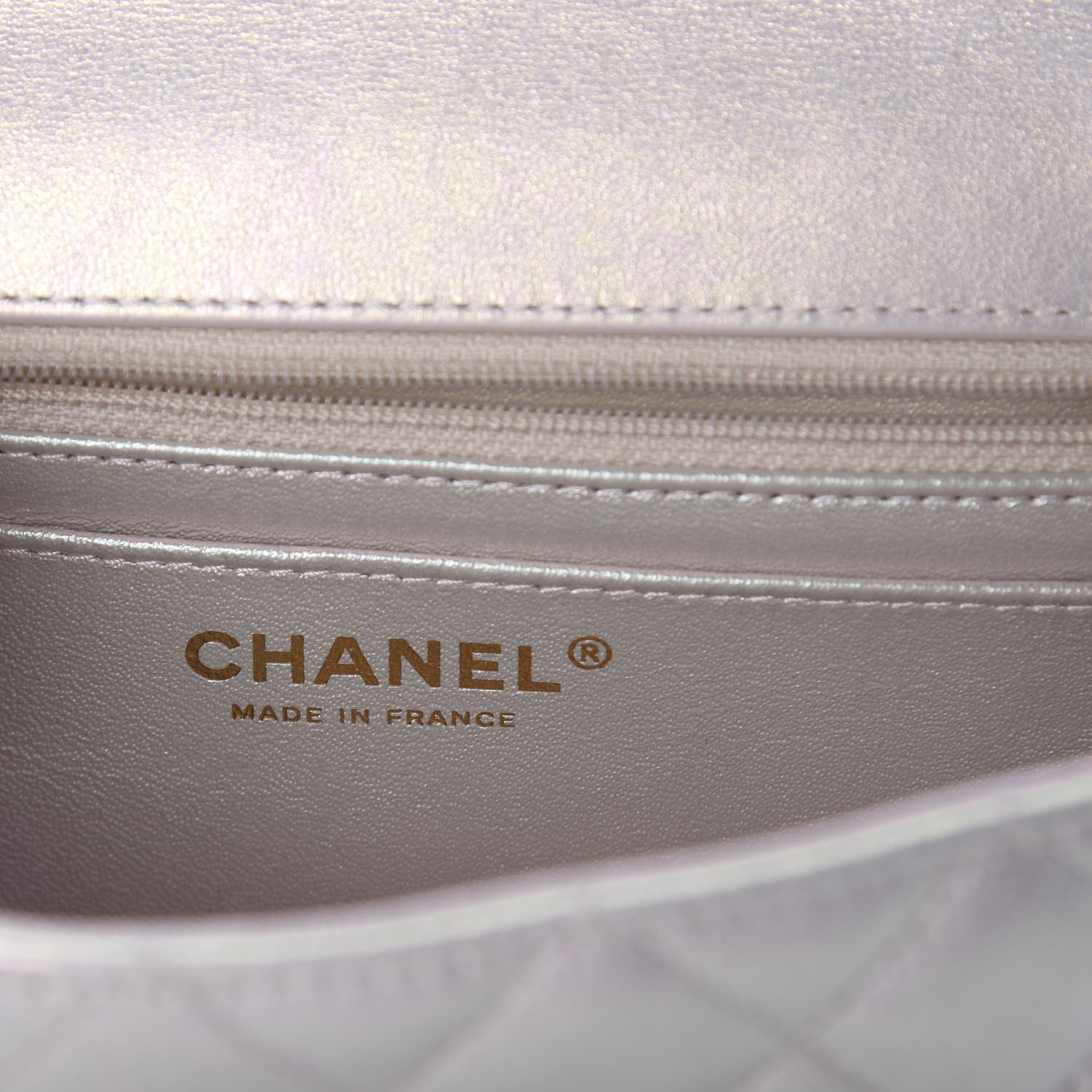 Chanel Iridescent Lambskin Quilted Mini Rectangular Flap Ivory 6 of 9