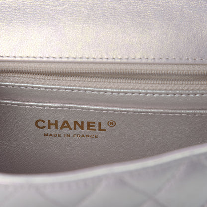 Chanel Iridescent Lambskin Quilted Mini Rectangular Flap Ivory 6 of 9