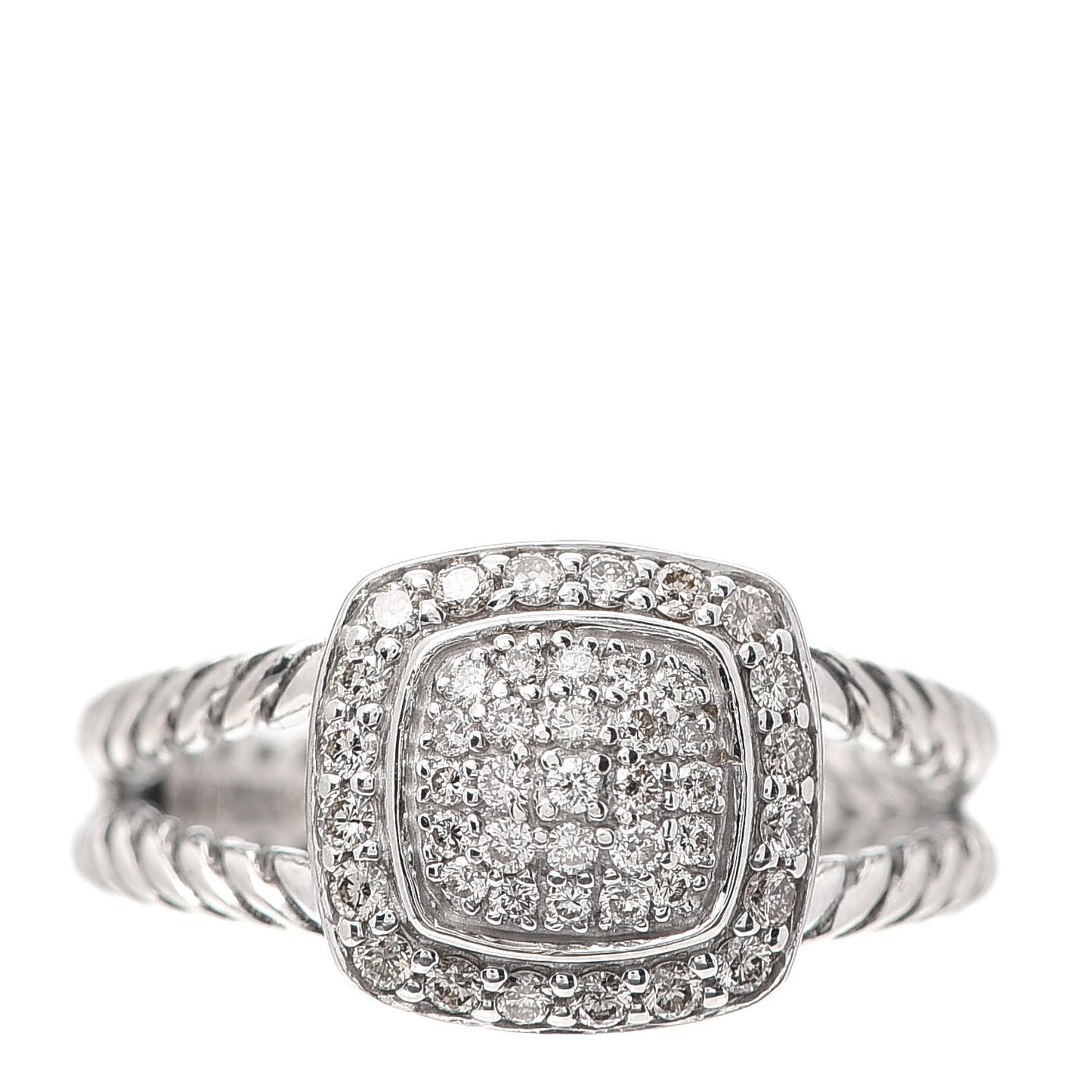 Sterling Silver Diamond 7mm Petite Albion Pave Ring 52 6