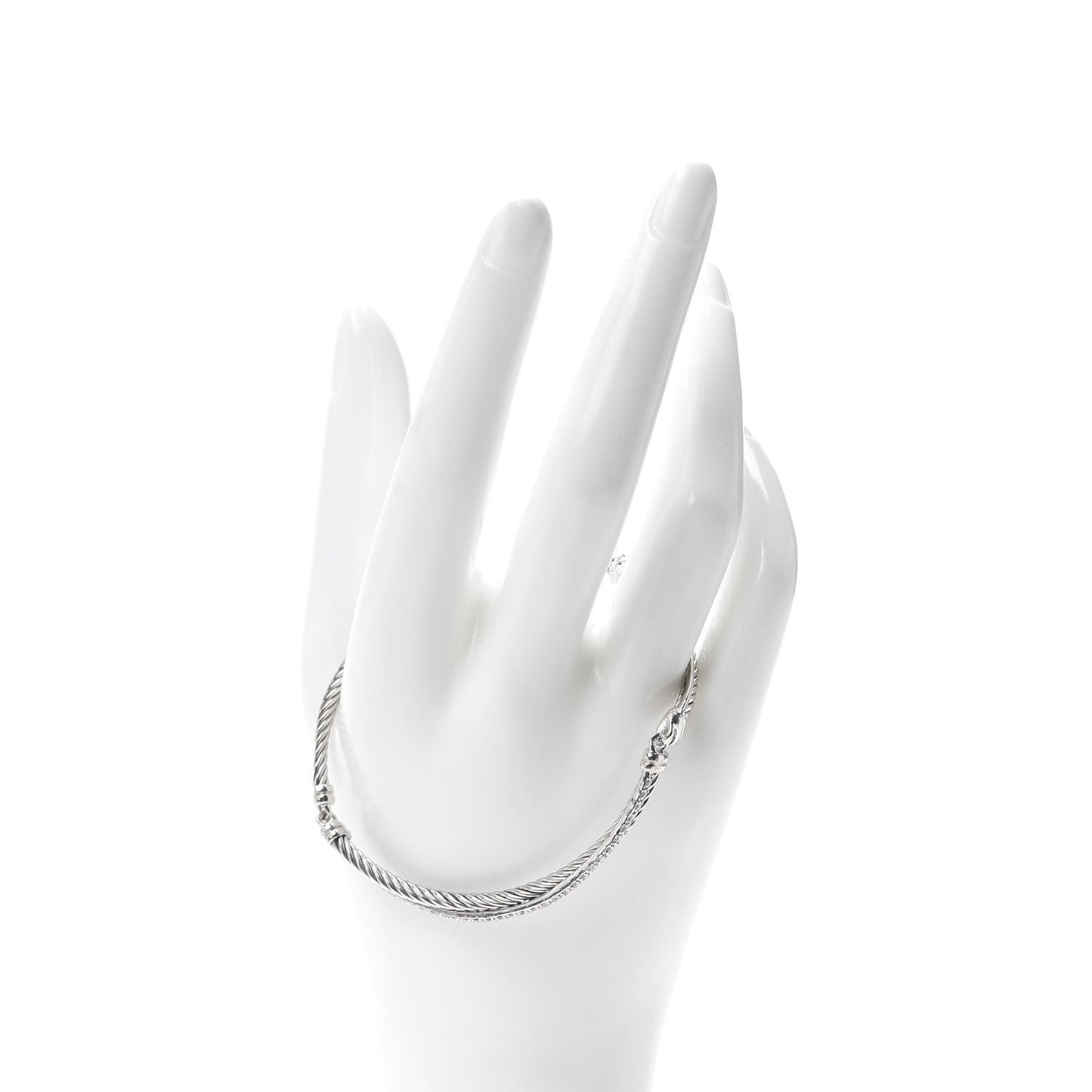 Sterling Silver Diamond 3mm Crossover Bracelet