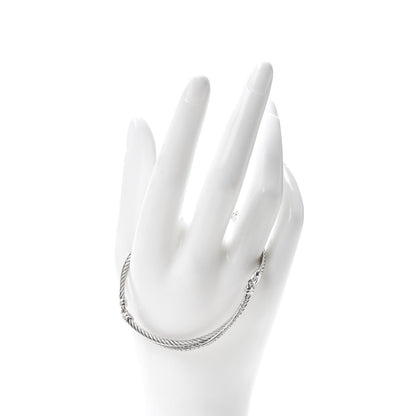 David Yurman Sterling Silver Diamond 3mm Crossover Bracelet 2 of 5