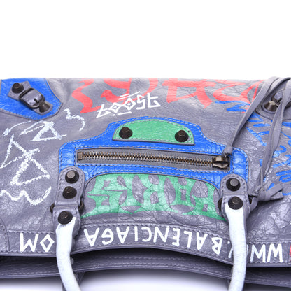 Balenciaga Agneau Graffiti All Over Classic Hardware S City Grey 12 of 15