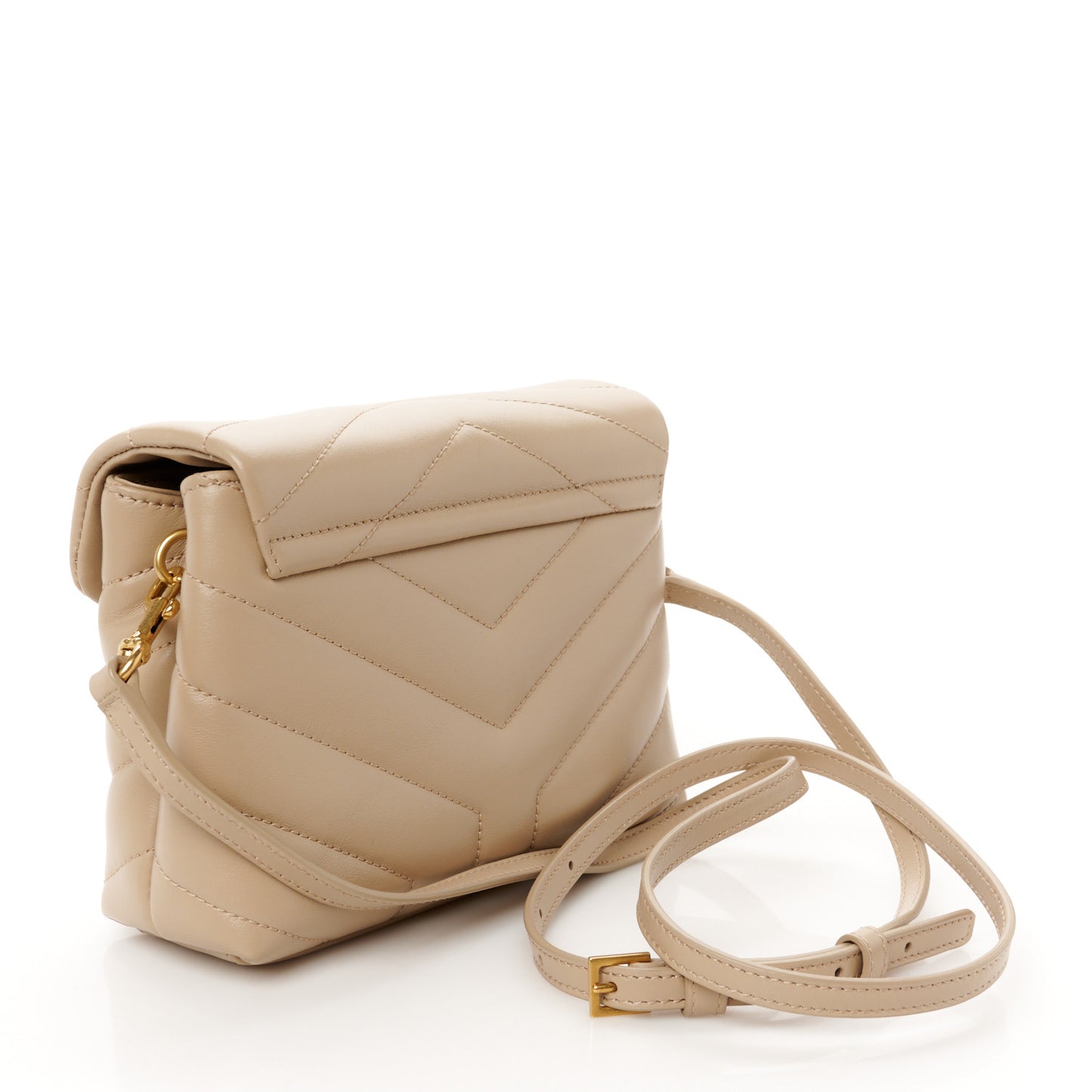 Calfskin Y Quilted Monogram Toy Loulou Crossbody Bag Dark Beige