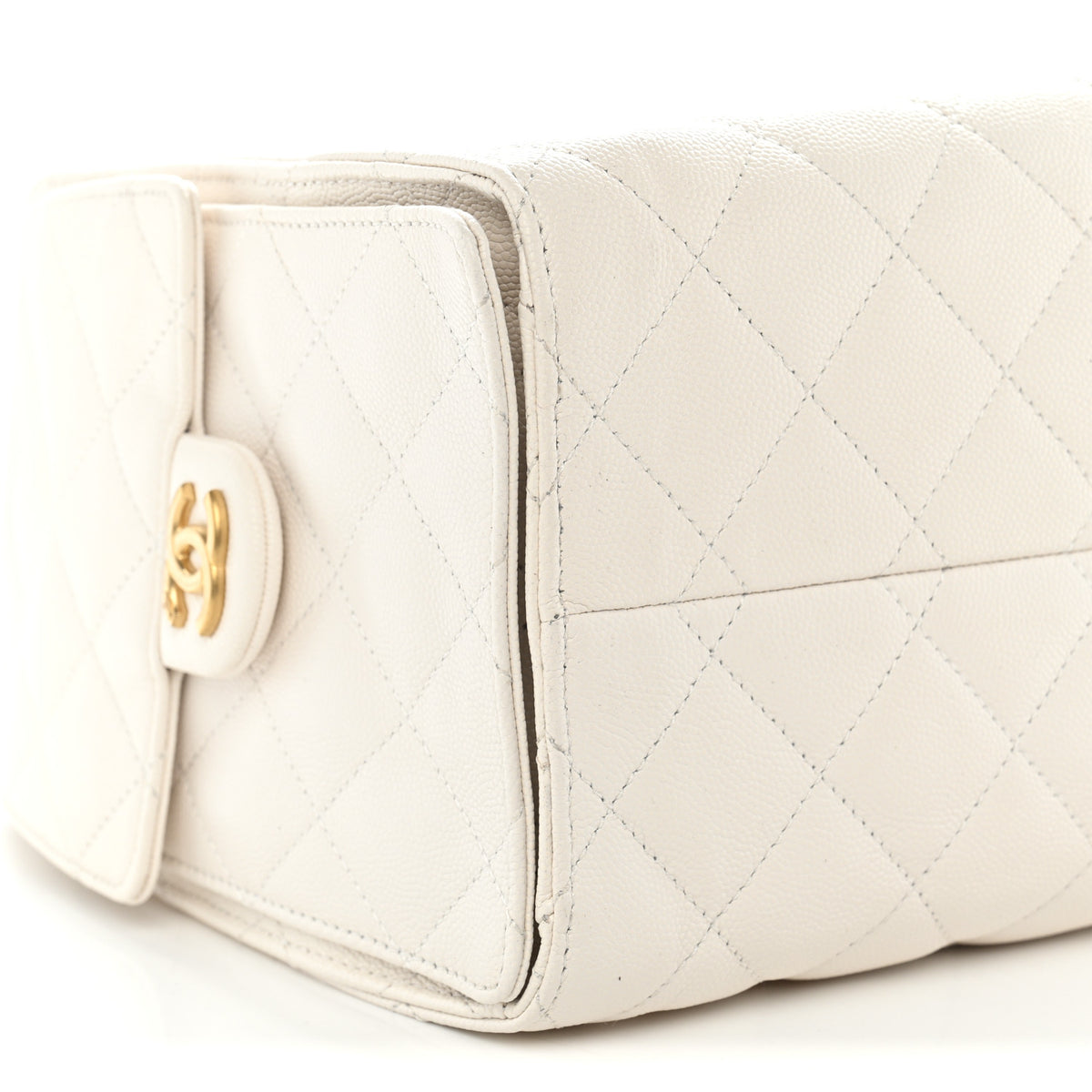 Caviar Quilted Small Chanel 25 Handbag White