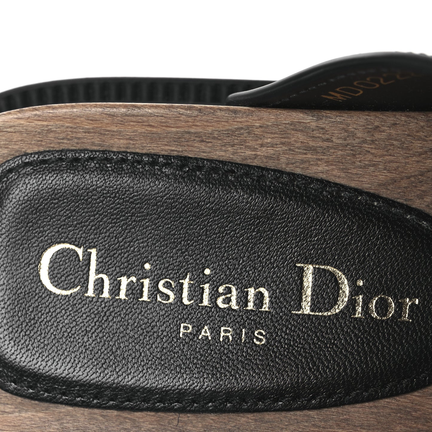 Calfskin Diorquake Buckled Lug Sole 15mm Clogs 36 Black