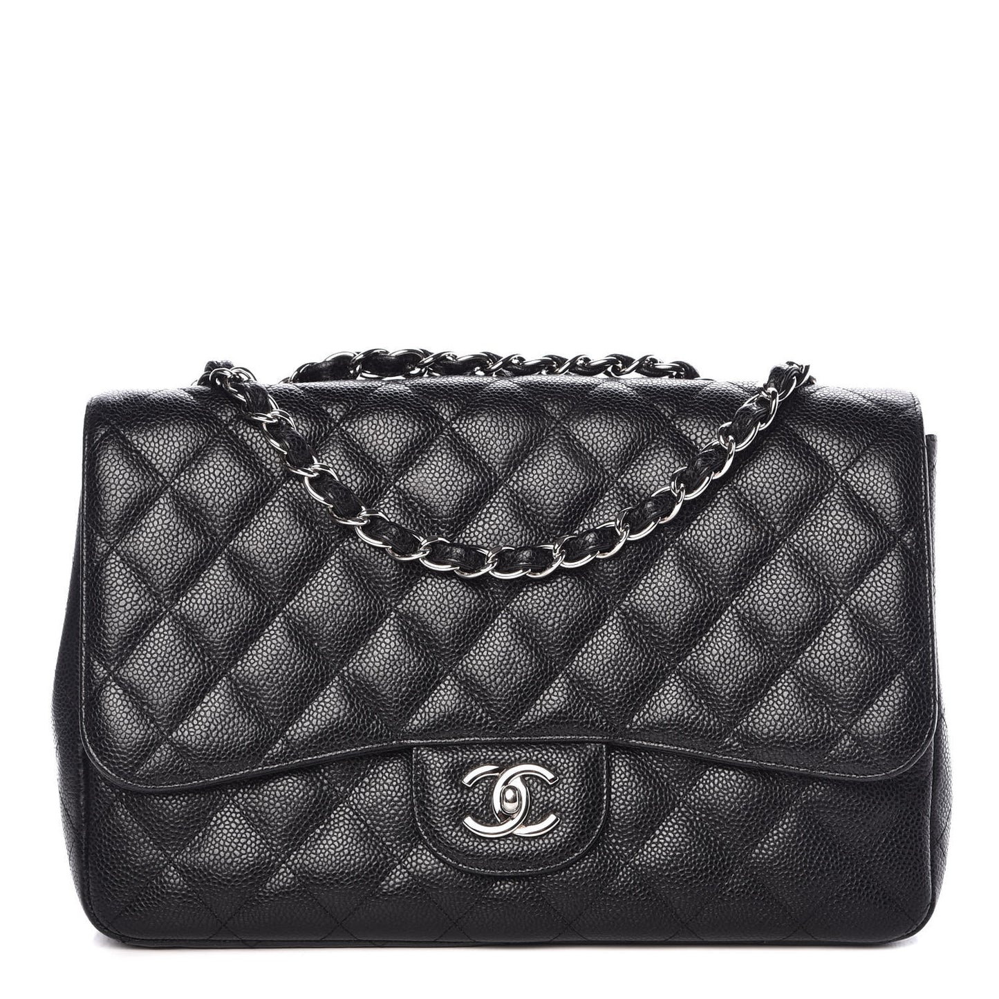 Caviar Quilted Jumbo Single Flap Black