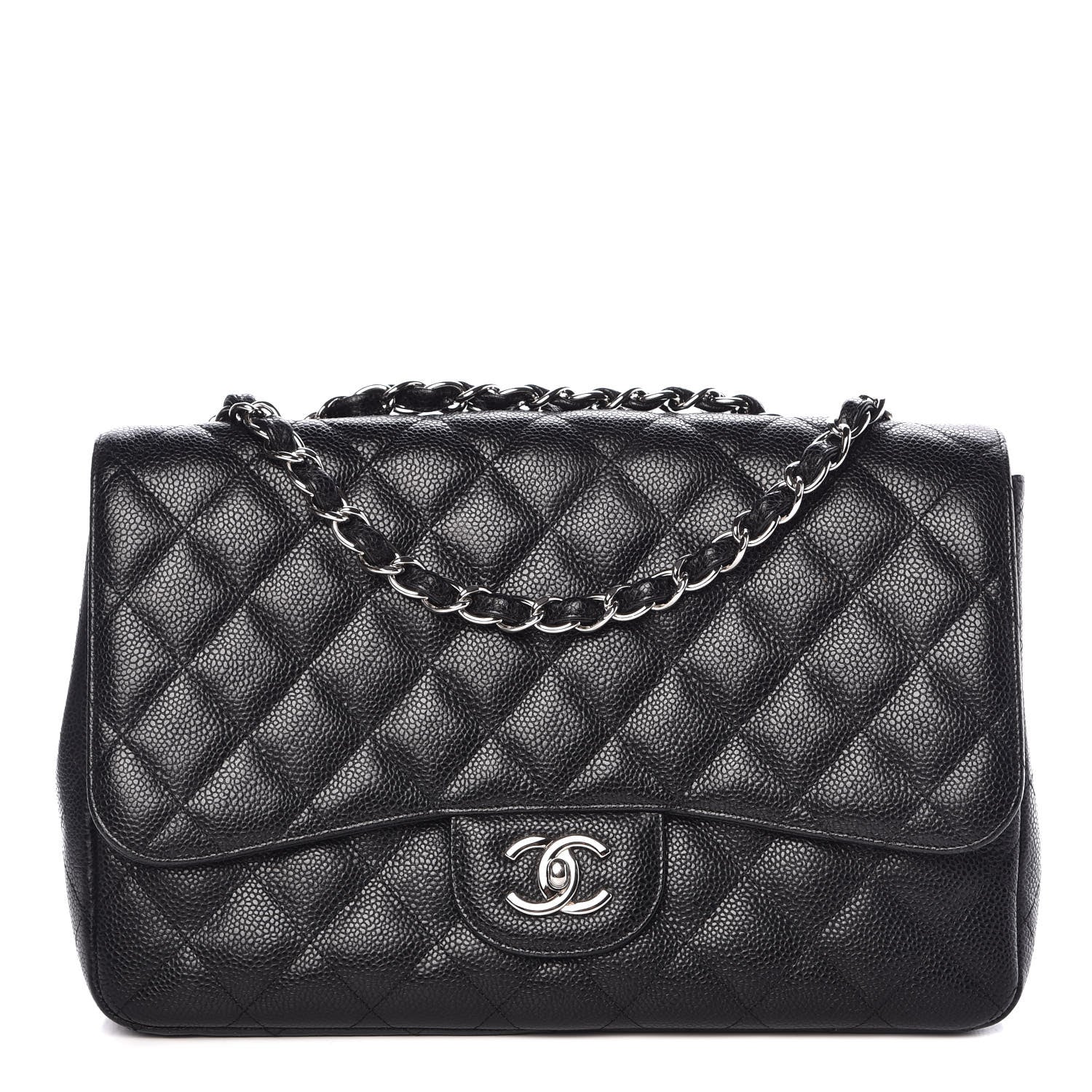 Chanel Caviar Quilted Jumbo Single Flap Black 1 of 10