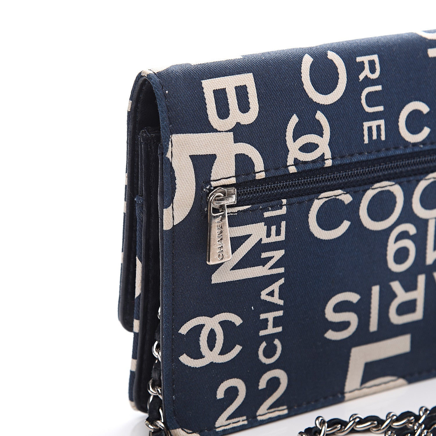 Chanel Denim Coco Wallet On Chain WOC Blue 11 of 12