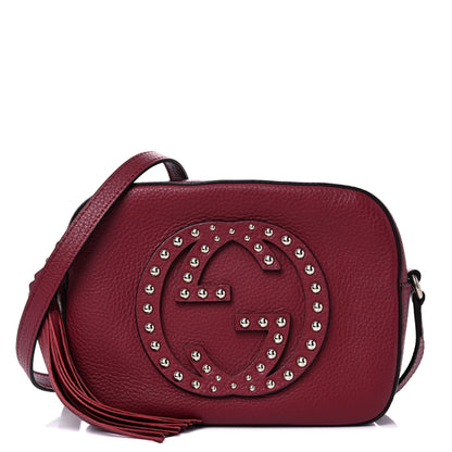 Gucci Pebbled Calfskin Studded Small Soho Disco Bag Soft Burgundy 1 of 10
