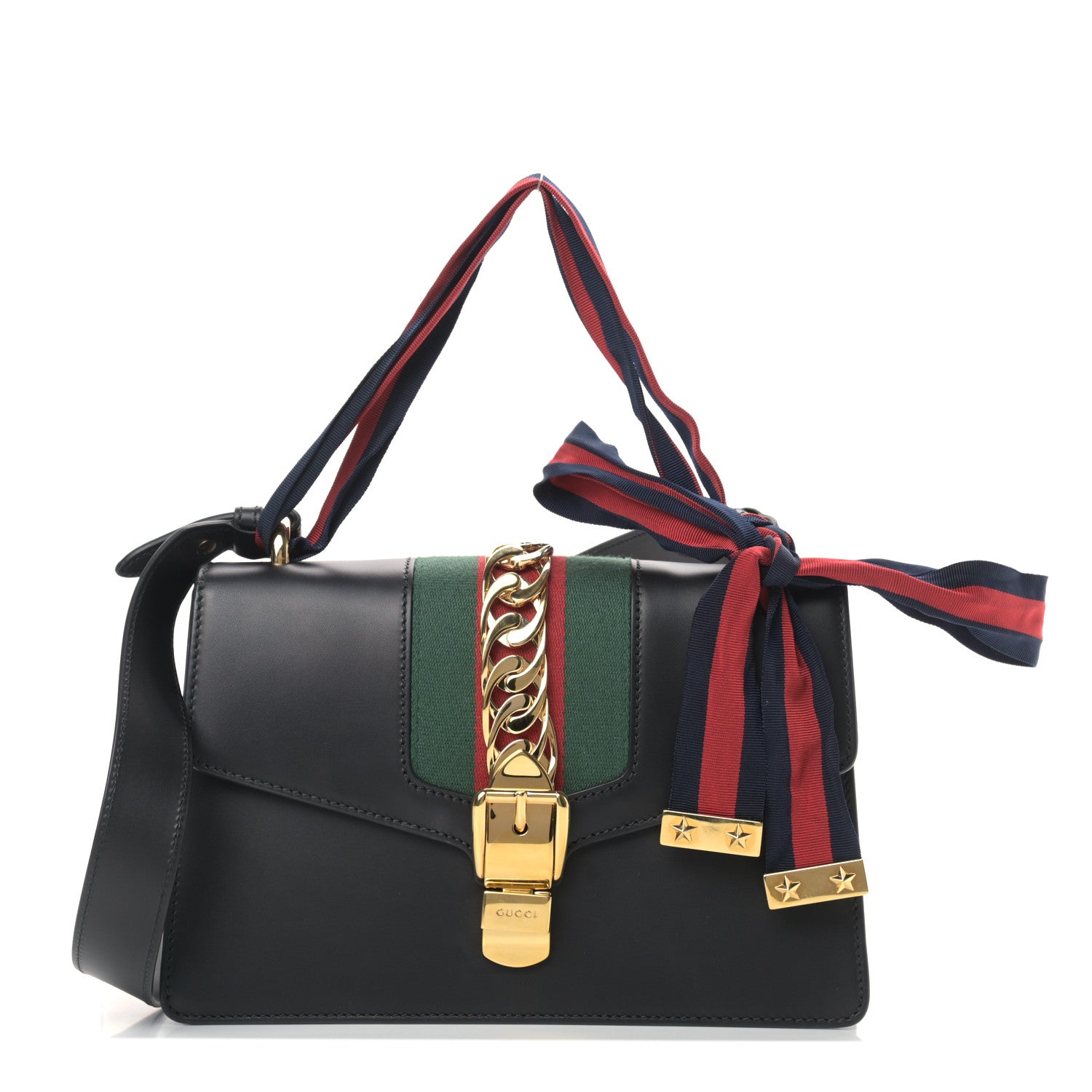 Gucci Calfskin Small Sylvie Shoulder Bag Black 1 of 13