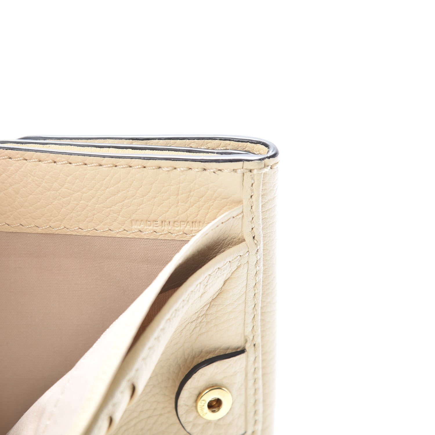 Chloe Grained Calfskin Marcie Square Wallet Blondie Beige 8 of 9