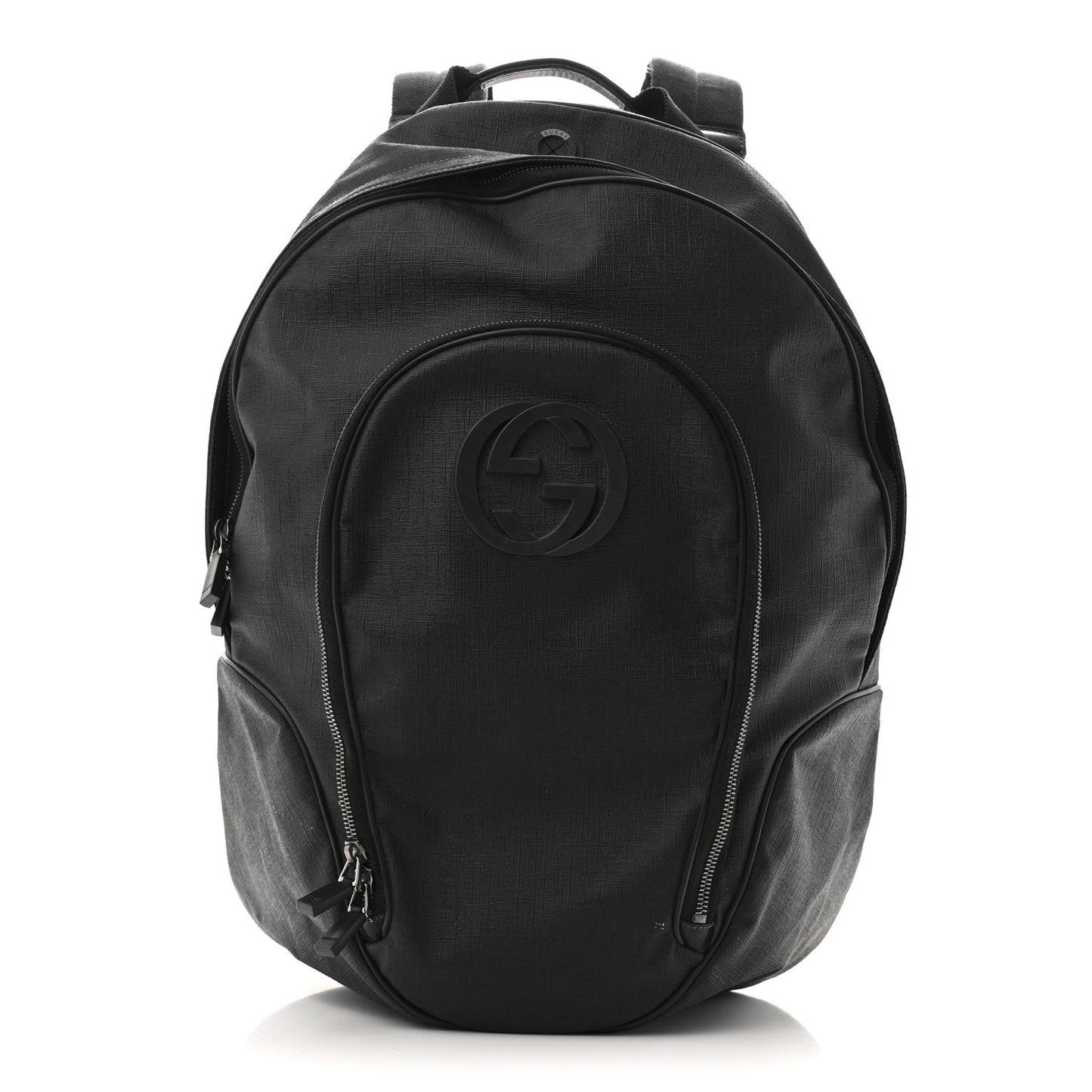 GG GUCCI Coated Canvas Interlocking G Travel Backpack Black