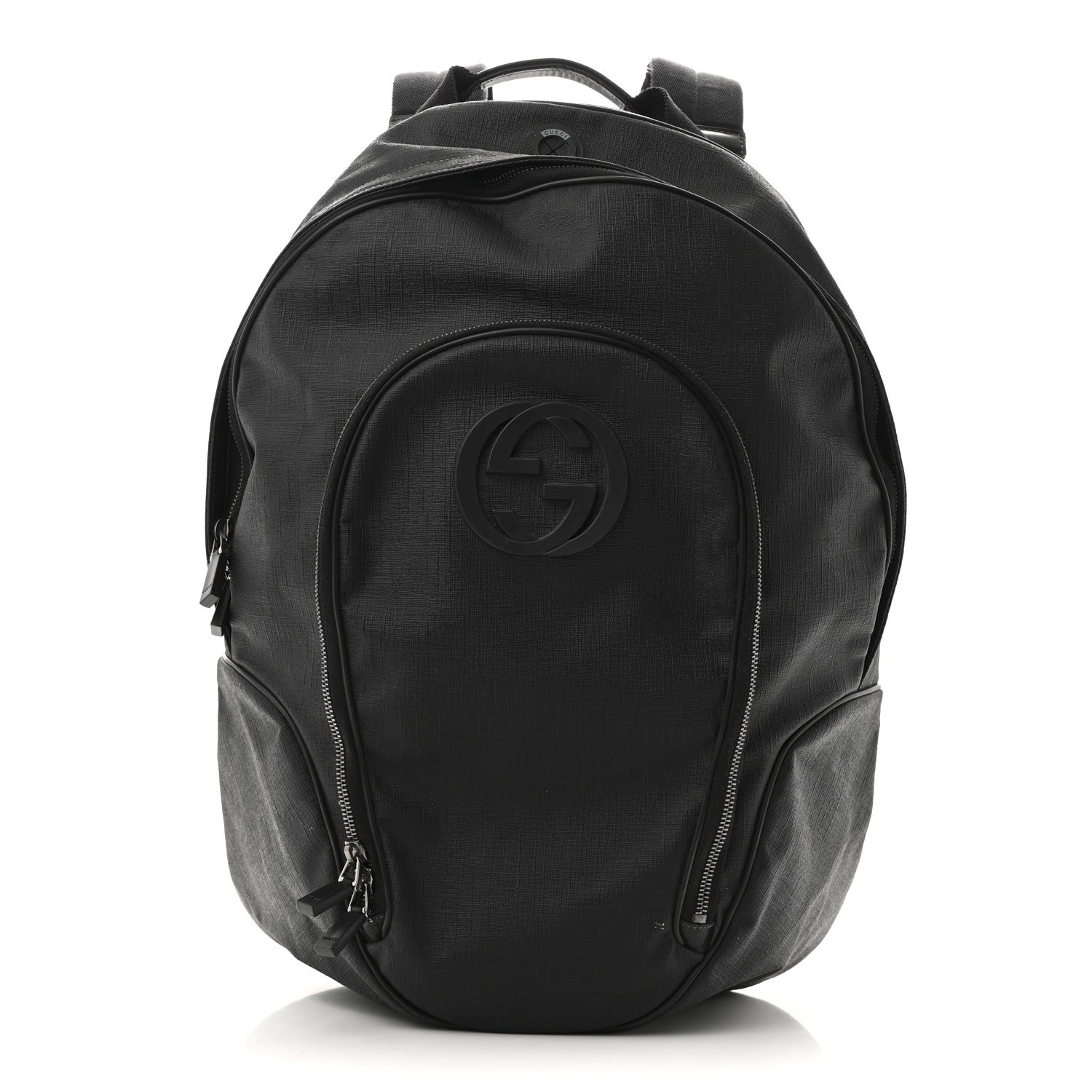 Gucci GG GUCCI Coated Canvas Interlocking G Travel Backpack Black 1 of 12