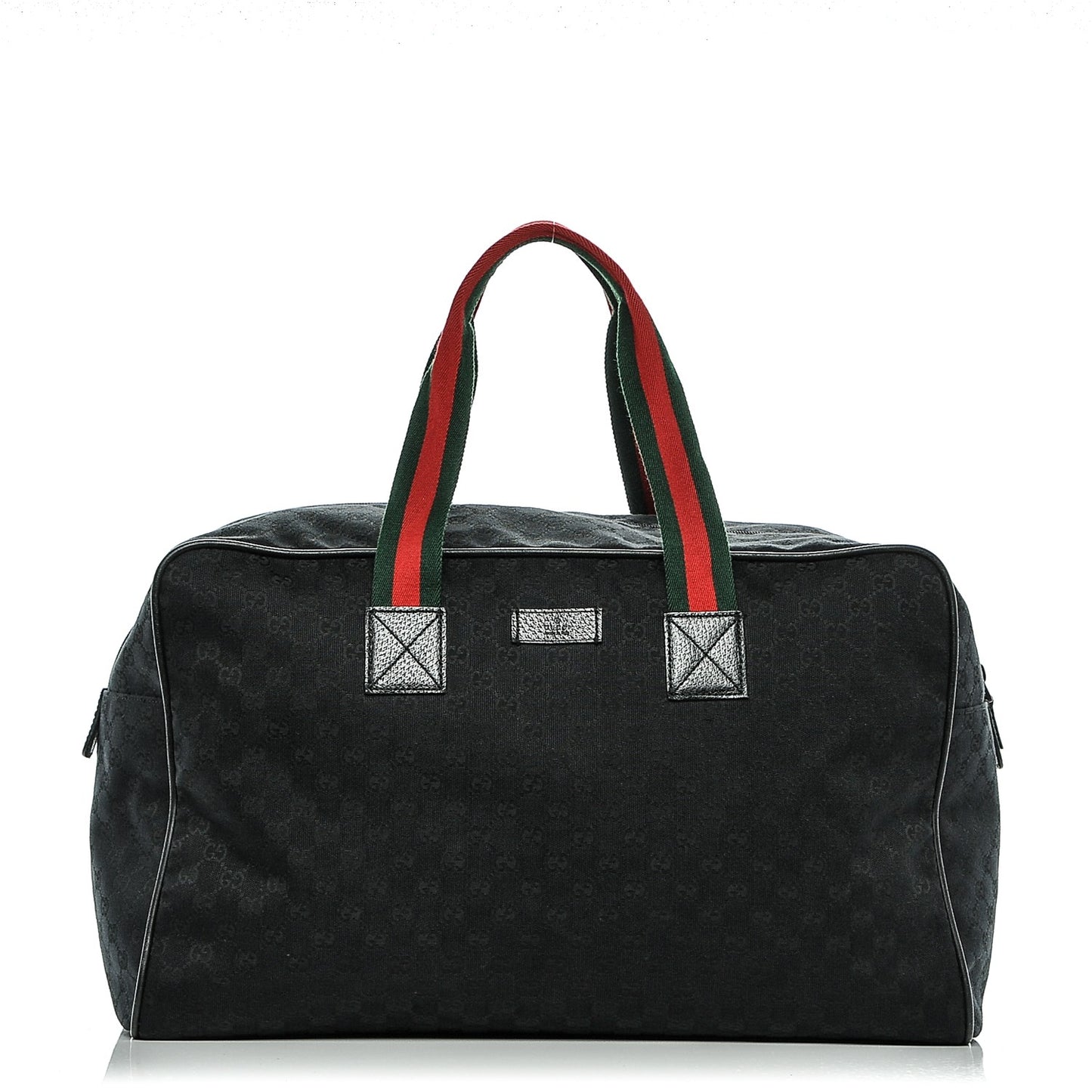 GG Monogram Web Large Collapsible Carry On Duffle Bag Black