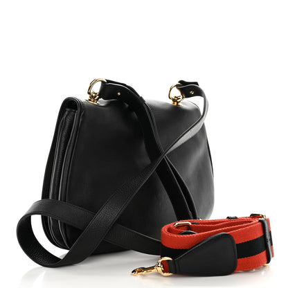 Gucci Roxy Calfskin Web Medium Blondie Shoulder Flap Bag Black 3 of 12