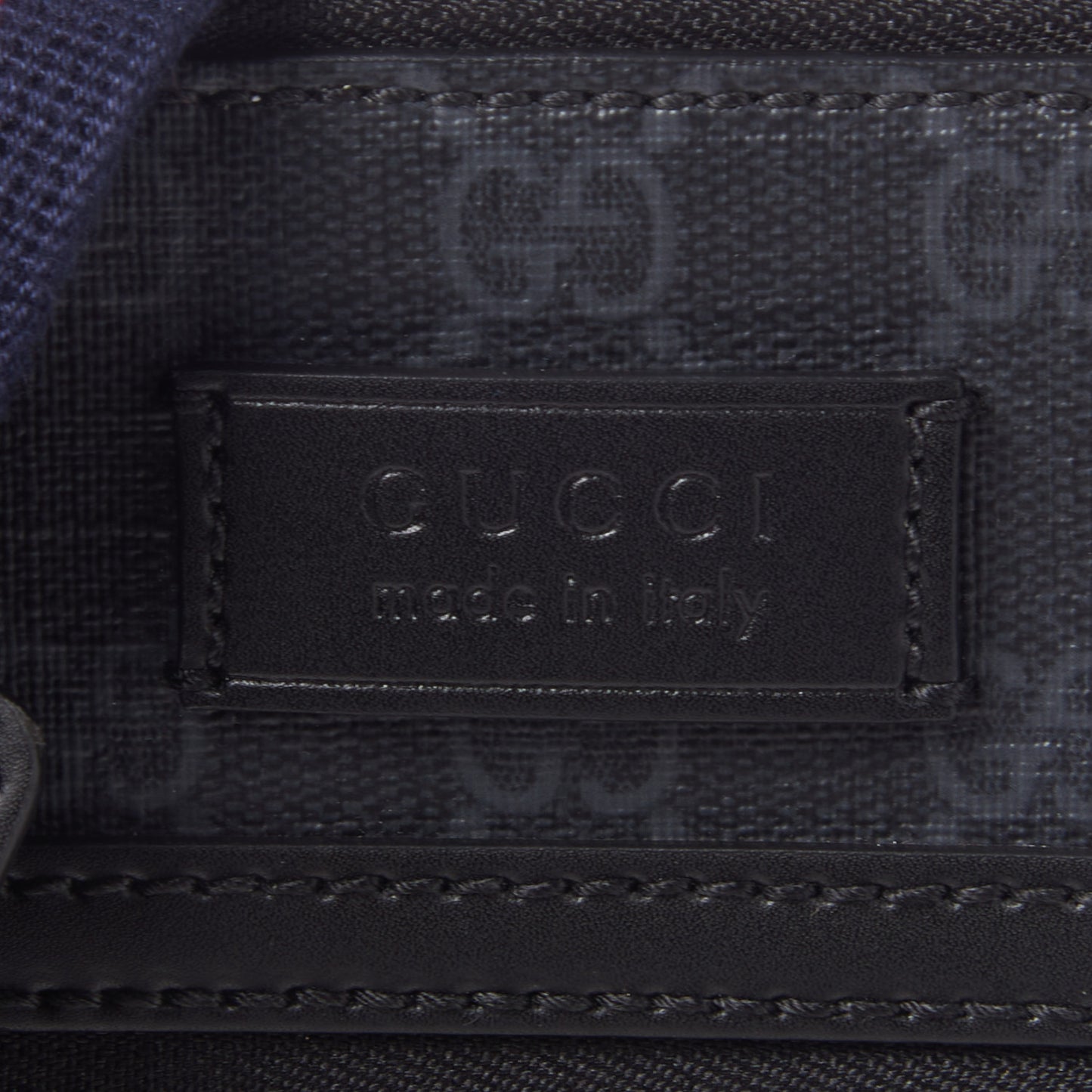 GG Supreme Monogram Web Small Flat Messenger Bag Black Grey
