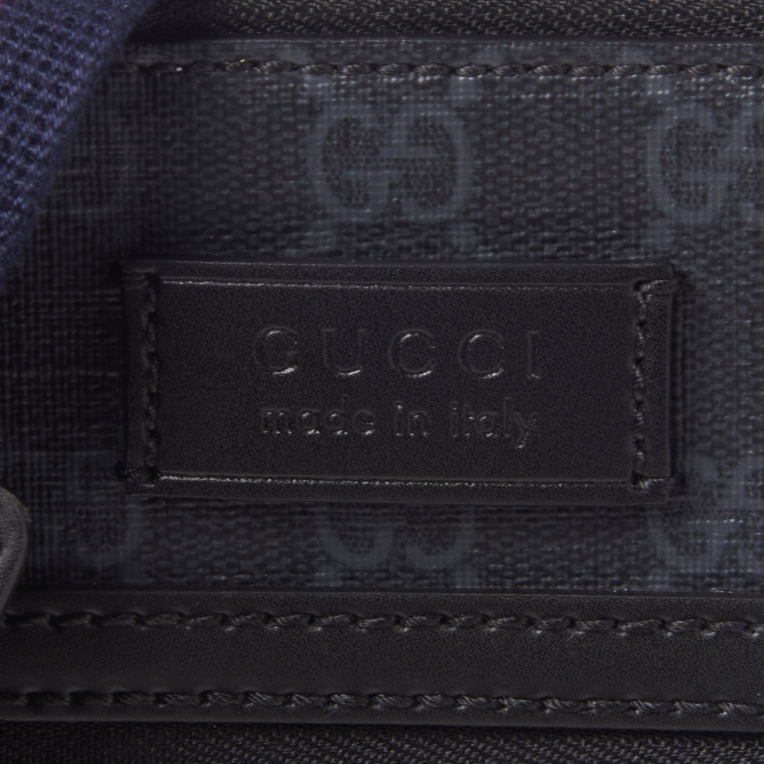 Gucci GG Supreme Monogram Web Small Flat Messenger Bag Black Grey 8 of 10
