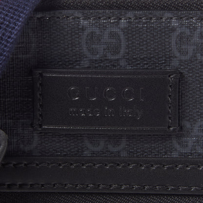 Gucci GG Supreme Monogram Web Small Flat Messenger Bag Black Grey 8 of 10