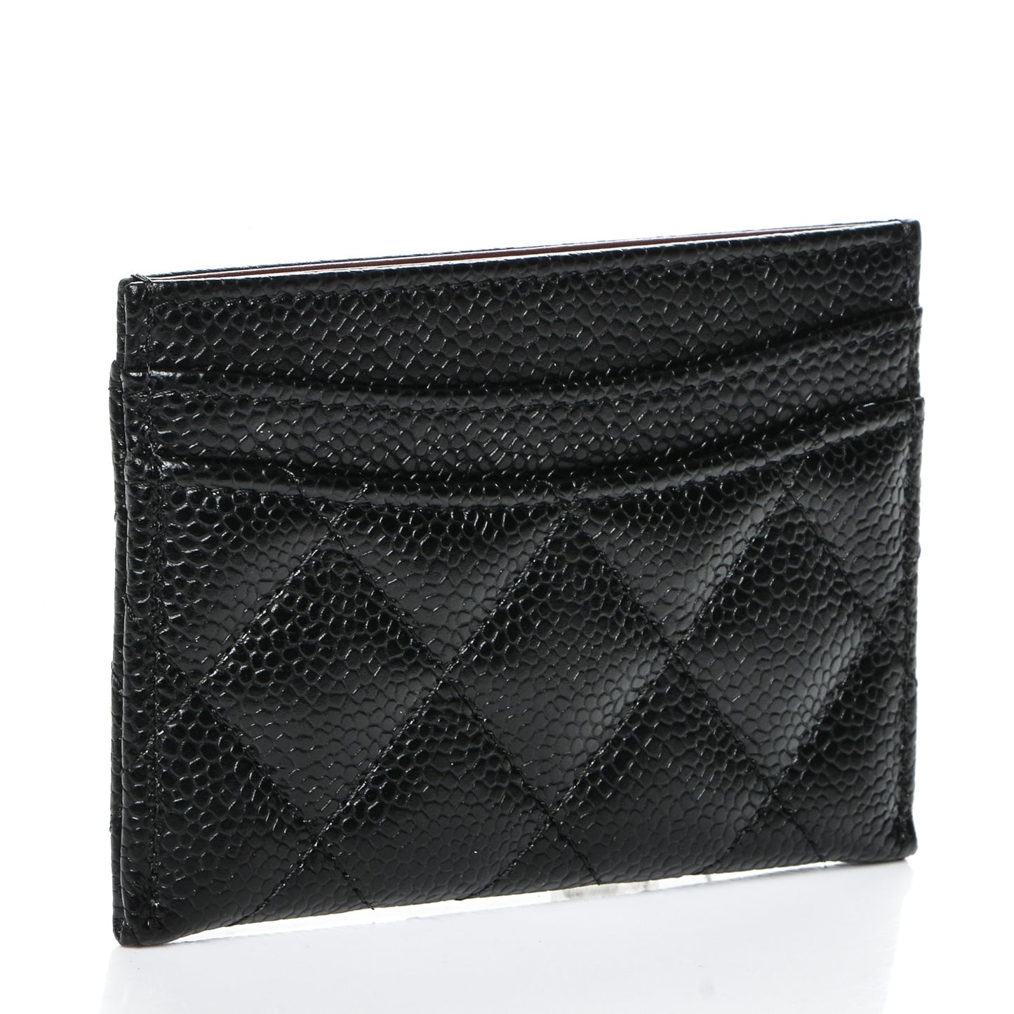 Caviar Quilted Card Holder Black