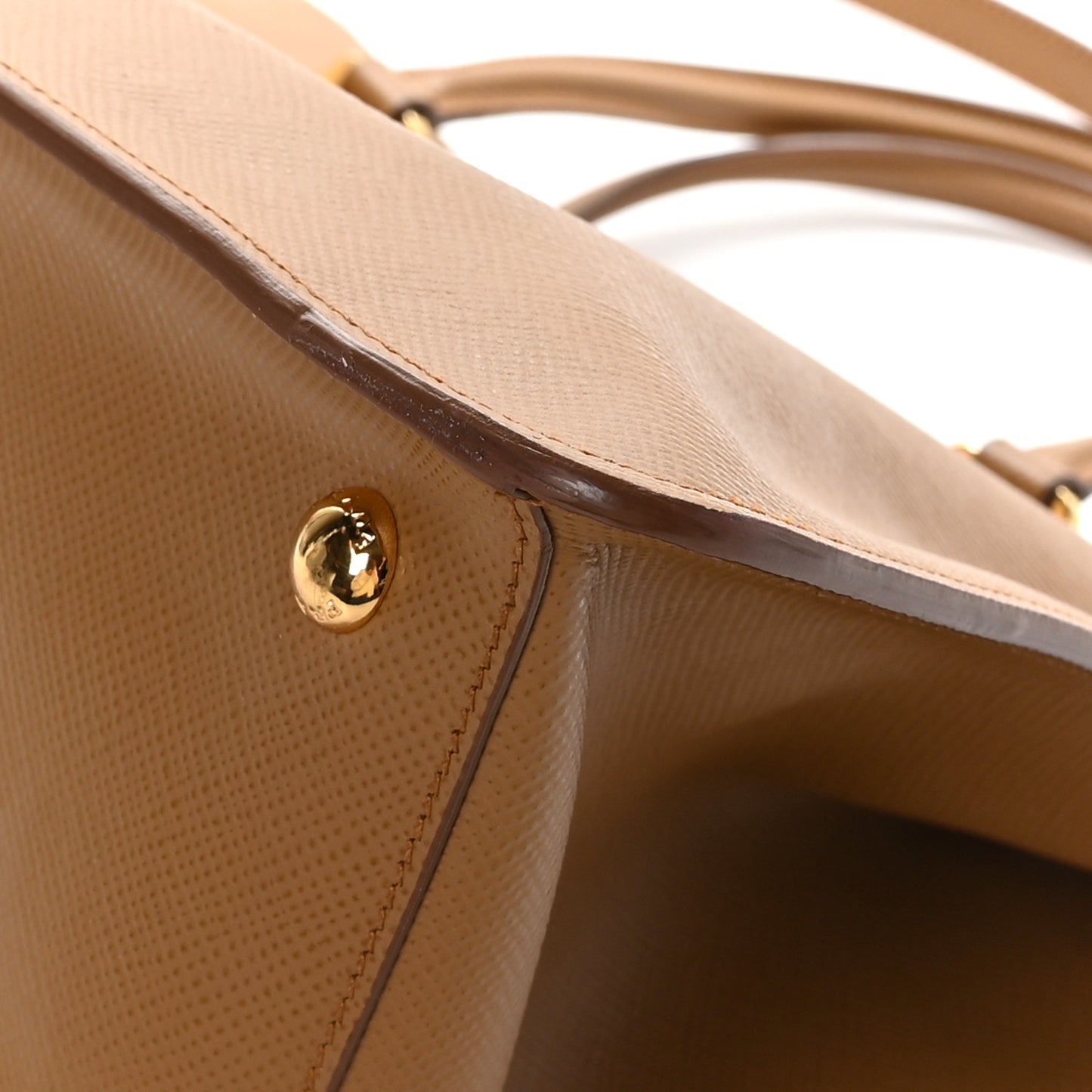 Saffiano Cuir Shopping Tote Caramel