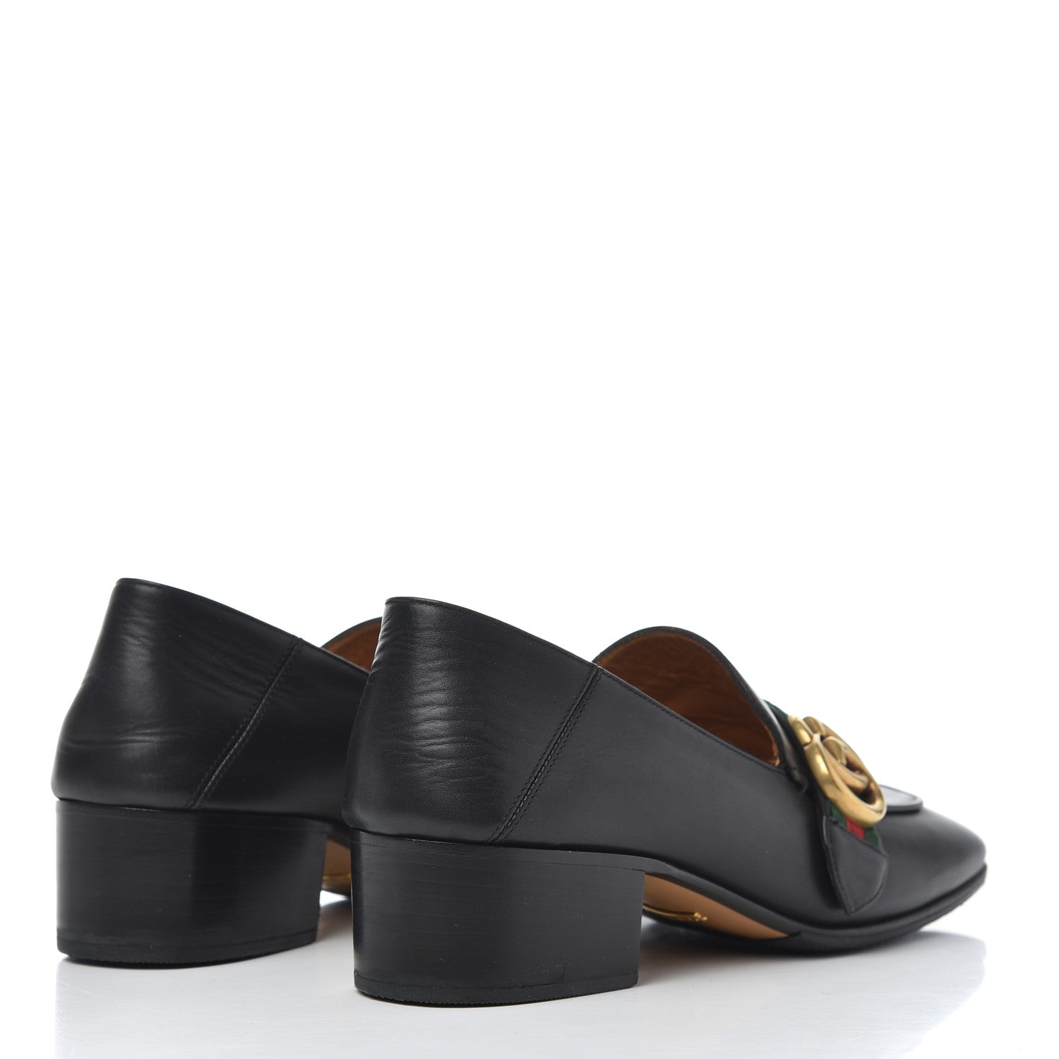 Gucci Calfskin Web Peyton Loafer Pumps 36.5 Black 4 of 20