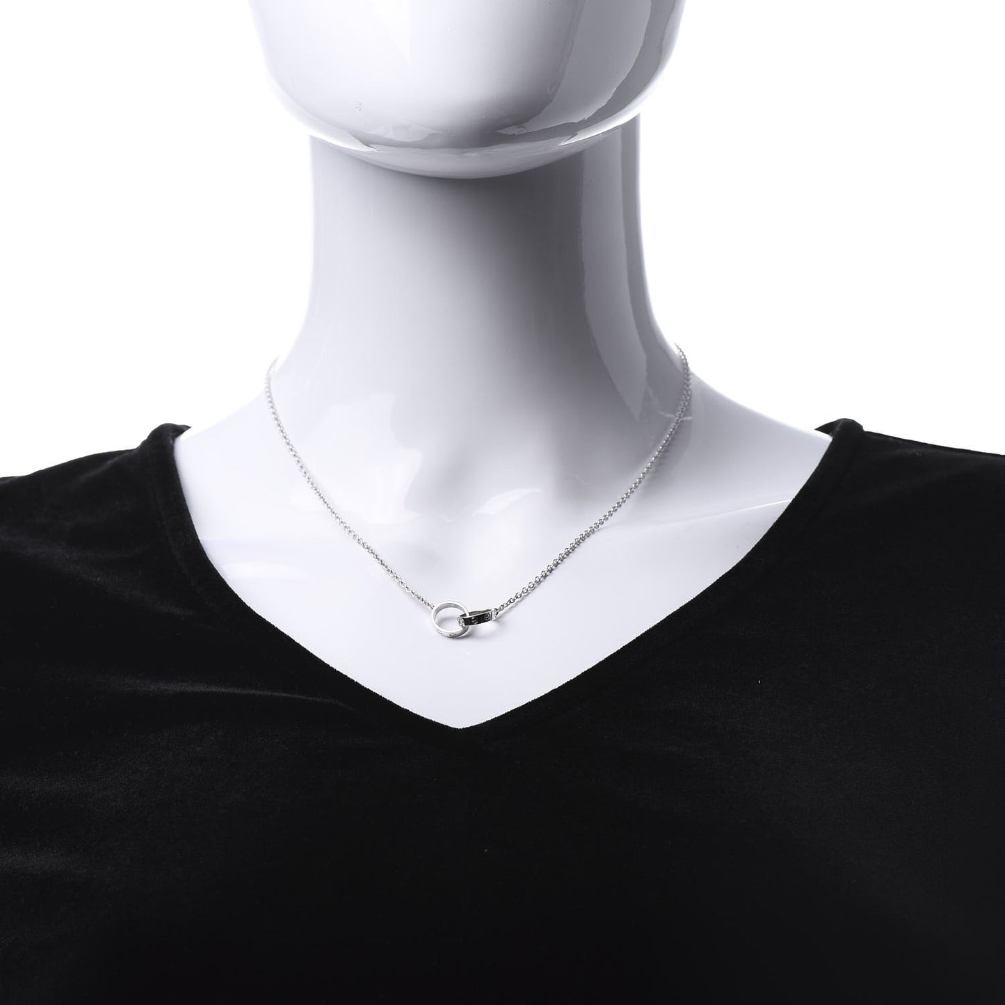 18K White Gold Interlocking LOVE Necklace