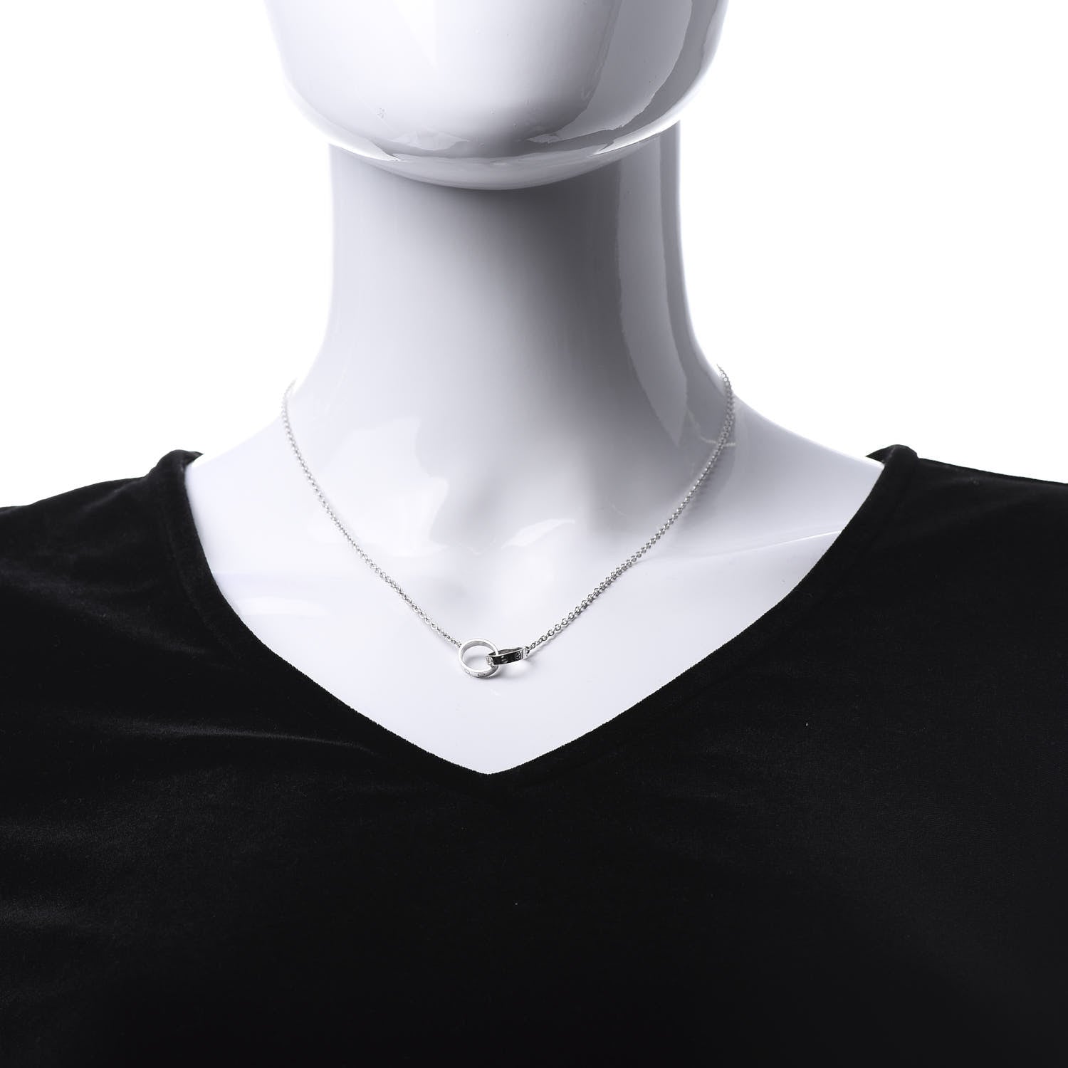Cartier 18K White Gold Interlocking LOVE Necklace 2 of 7
