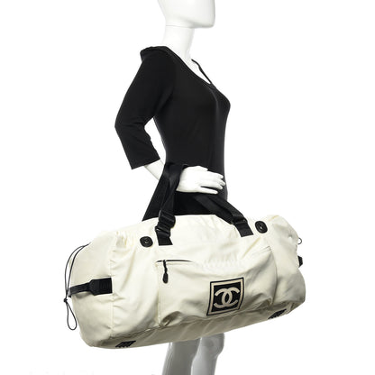 Chanel Nylon Sport Logo Duffel Bag White 2 of 13