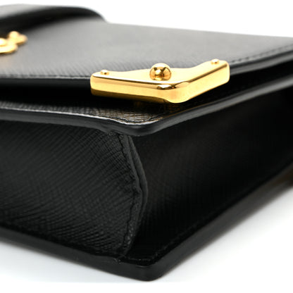 Prada Saffiano Cahier Mini Bag Black 9 of 9