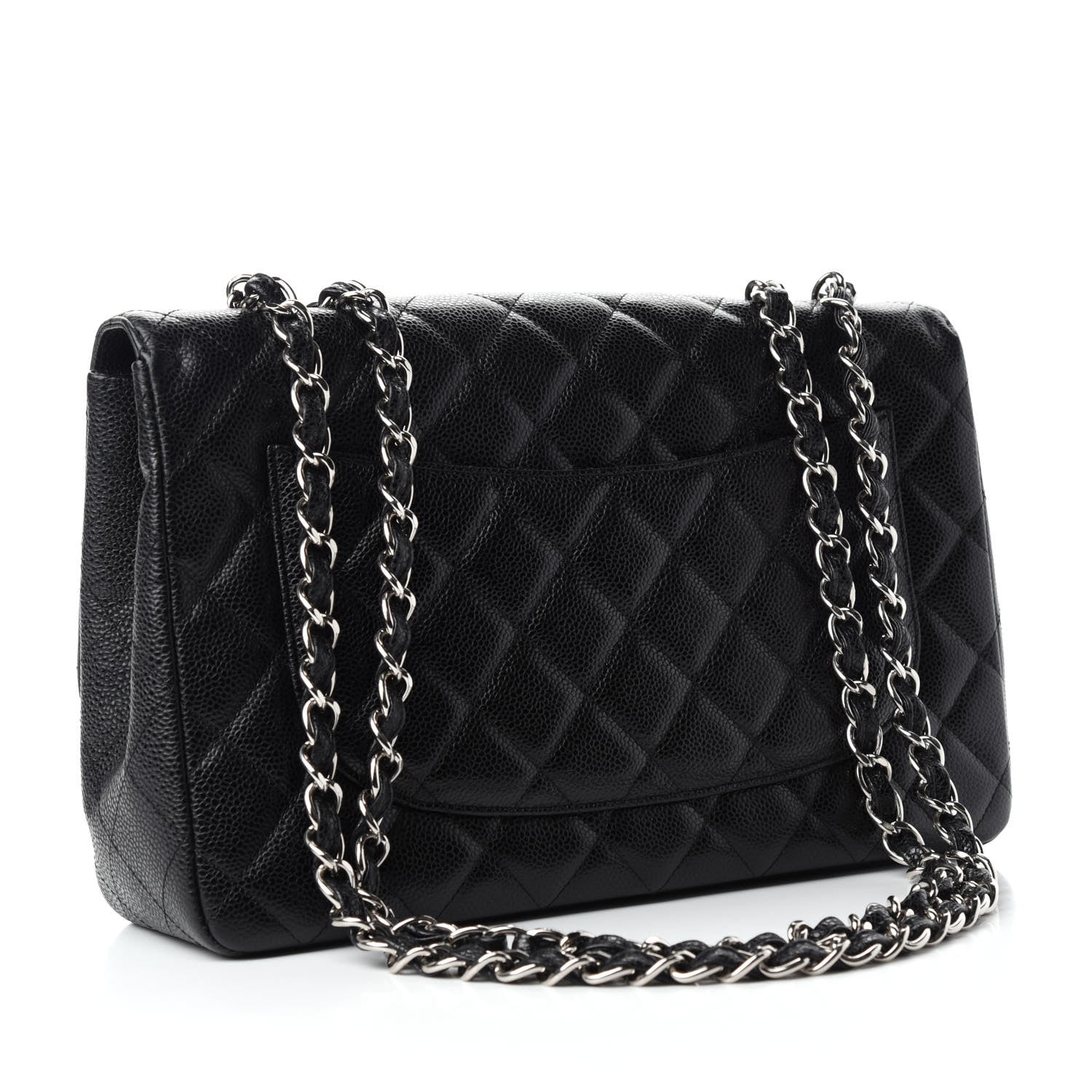 Chanel Caviar Quilted Jumbo Single Flap Black 3 of 10
