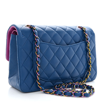 Chanel Lambskin Quilted Small Double Flap Blue Purple 3 of 12