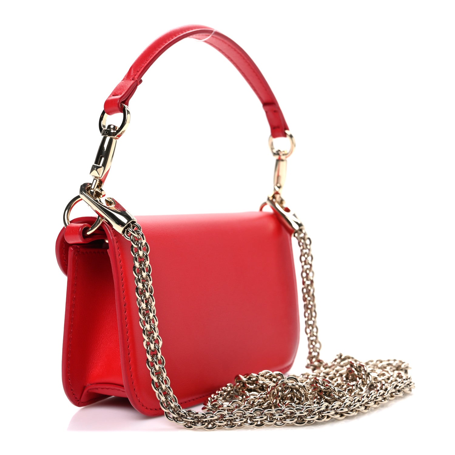 Valentino Garavani Calfskin Enamel Vlogo Small Loco Shoulder Bag Rouge Pur 3 of 10