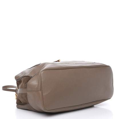 Burberry Calfskin Suede Earlsburn Mixed Media Tote Mole Grey 5 of 11